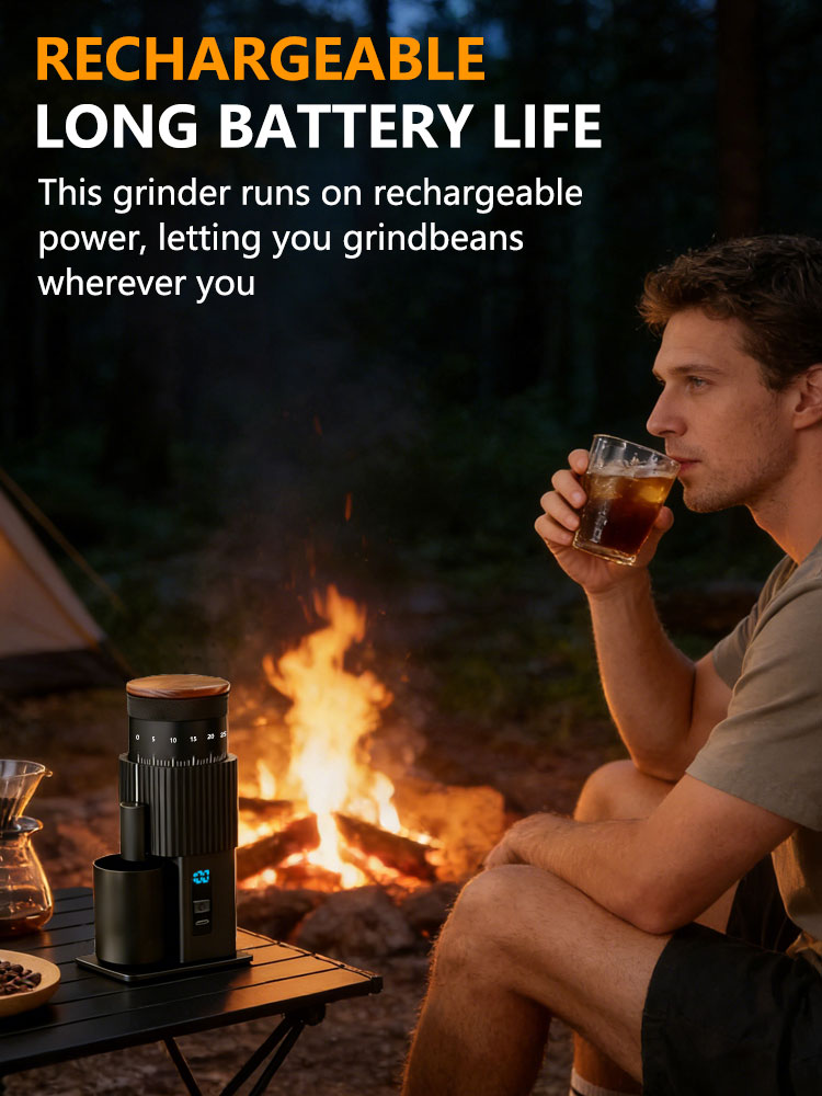 Burr Hand Grinder - Moulin à café électrique portable rechargeable