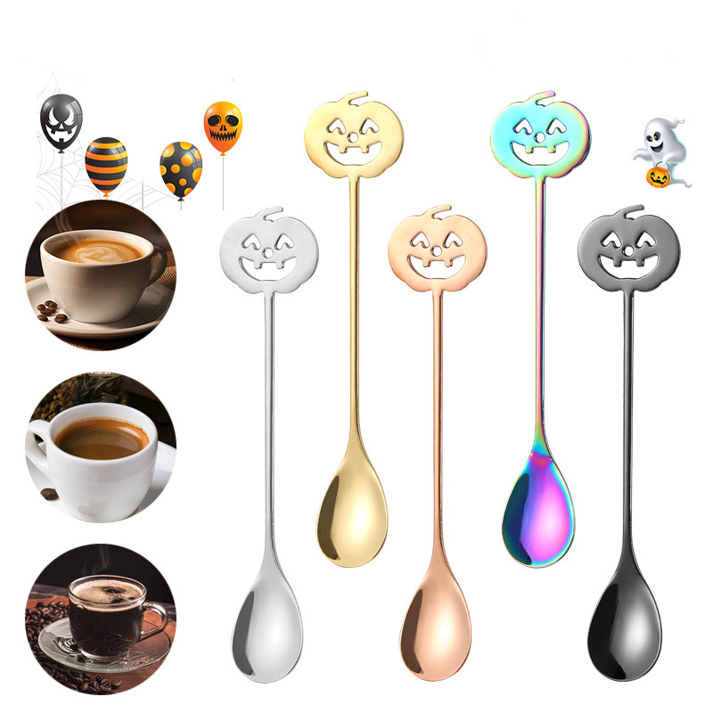 Coffee Tea And Sugar Set - Cuillère à café tête de citrouille