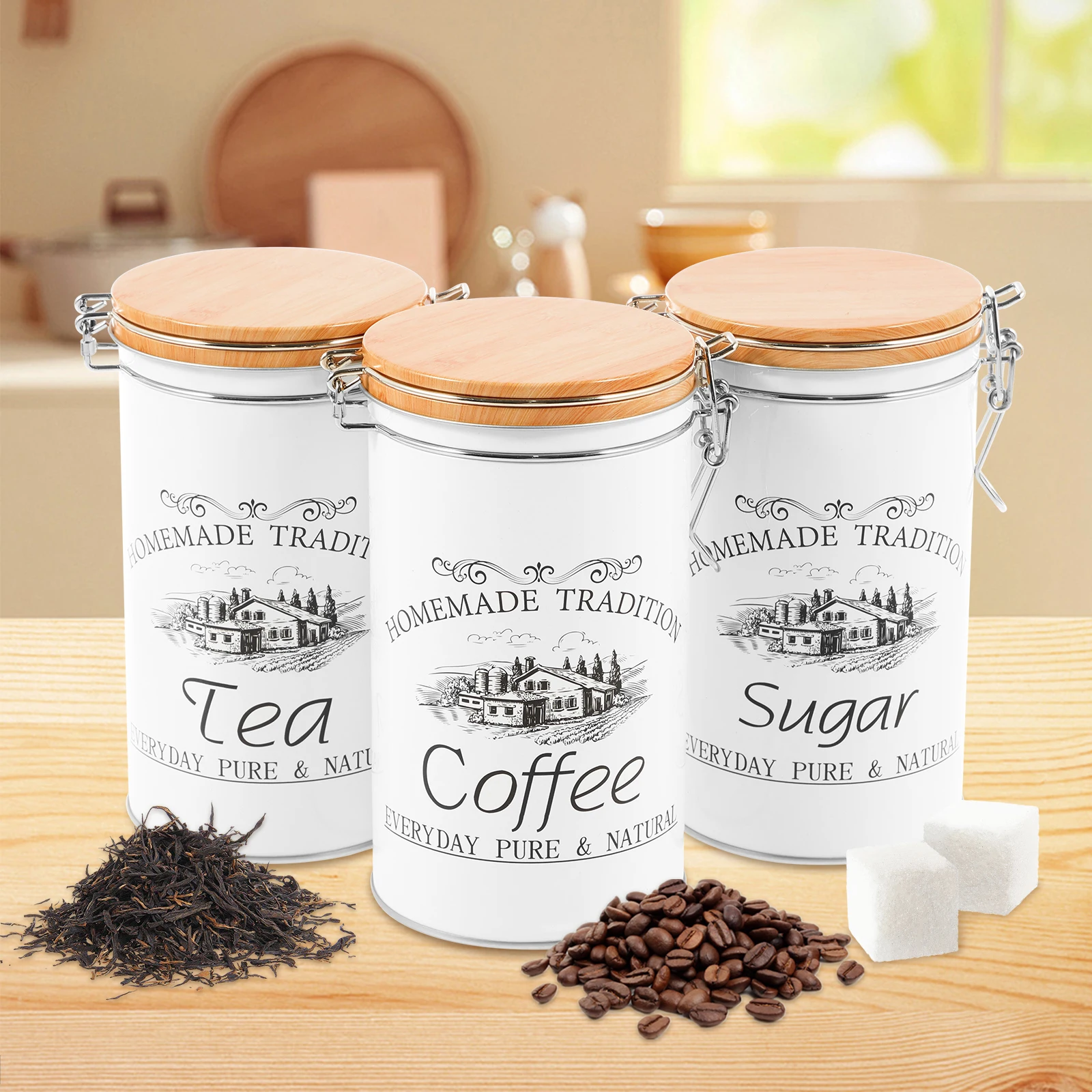 Coffee Tea And Sugar Set - 3 pièces/ensemble thé café sucre boîtes